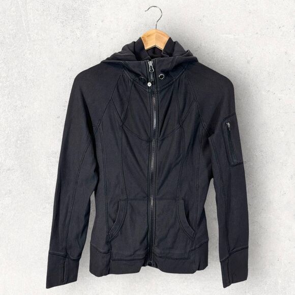 Athleta Slub Strength Lightweight Jacket Full Zip Hoodie Dark Gray XS - Picture 9 of 15